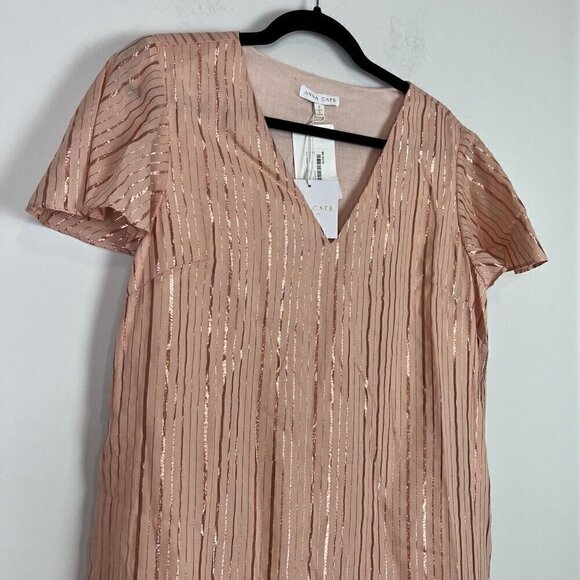 Anna Cate Dress Women S Veronica Metallic Peach Rose Gold Mini Dress - Picture 6 of 10